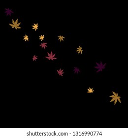 Cute vegetative pattern with simple small leaves for a greeting card or poster. Vector background for spring or summer design
