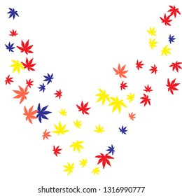 Cute vegetative pattern with simple small leaves for a greeting card or poster. Vector background for spring or summer design
