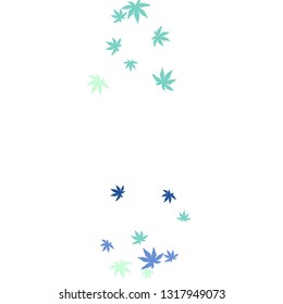 Cute vegetative pattern with simple small leaves for a greeting card or poster. Vector background for spring or summer design
