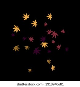Cute vegetative pattern with simple small leaves for a greeting card or poster. Vector background for spring or summer design
