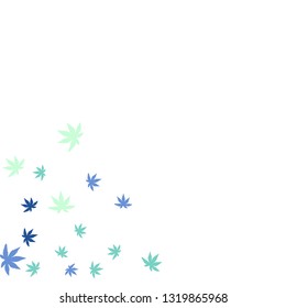 Cute vegetative pattern with simple small leaves for a greeting card or poster. Vector background for spring or summer design
