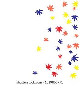 Cute vegetative pattern with simple small leaves for a greeting card or poster. Vector background for spring or summer design
