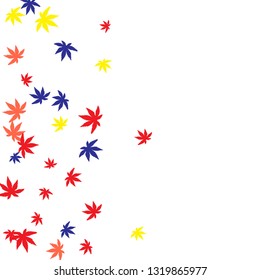 Cute vegetative pattern with simple small leaves for a greeting card or poster. Vector background for spring or summer design
