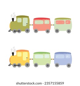 Cute vehicles for kids design. Hand drawn vector illustration. 