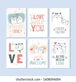 Cute velantines pattern with cats
