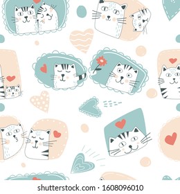 Cute velantines pattern with cats