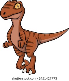 Cute velociraptor dinosaur vector illustration