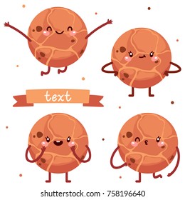 Cute Venus character set, inner planet, vector.