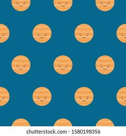 Cute venus planet pattern seamless vector repeat geometric for any web design on blue background