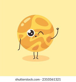 Cute venus say hi simple isolated vector image
