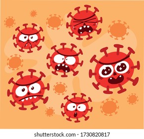 versión linda de coronavirus covid 19 con expresión