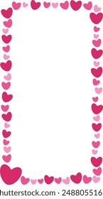 Cute vertical heart frame material