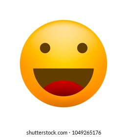 Cute Very Happy Emoticon on White Background . Isolated Vector Illustration 