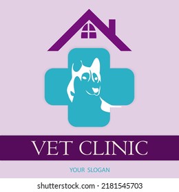 Cute vet clinic logo template