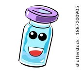 Cute vial vector illustration in cartoon style