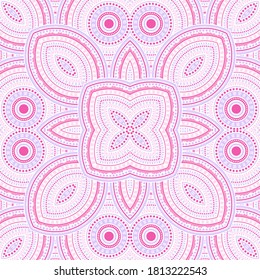 Cute victorian majolica tile seamless ornament. Ethnic geometric vector motif. Coverlet print design. Traditional spanish mayolica tilework endless pattern. Floor decor graphic design.