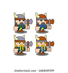 cute viking with 
different vector set