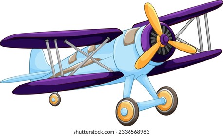 Cute vintage aircraft cartoon illustration