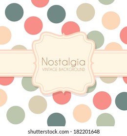 Cute vintage background with frame. Vector illustration
