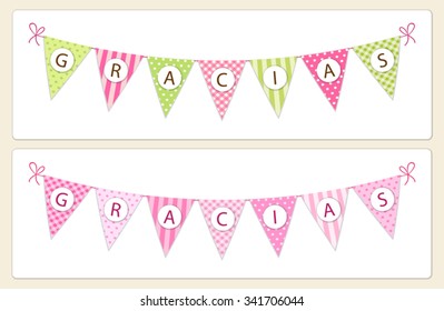 Cute vintage festive bunting Gracias in shabby chic style