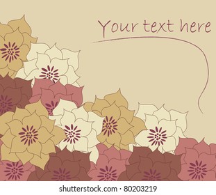 Cute vintage floral autumn card illustration