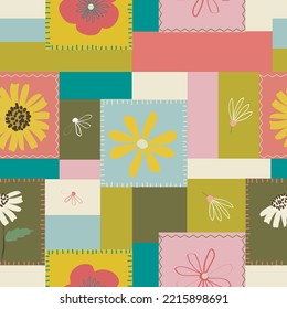 Cute  vintage floral pattern seamless  background vector illustration, fabric pattern  for  fashion fabric wallpaper wrapping  and print design
