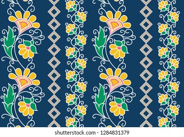 cute vintage flower on navy