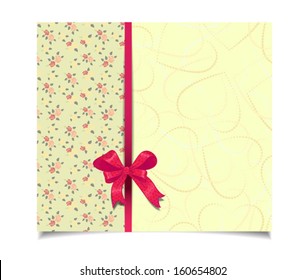 cute vintage greeting card with bow