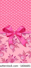 cute vintage greeting card with bow