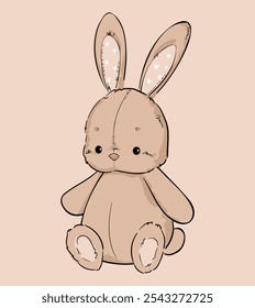 Cute Vintage Hand Drawn Bunny  Sketch Kids print trend