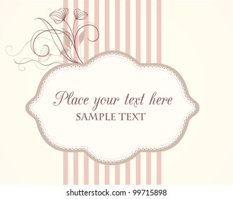 Cute vintage label with floral elements and sample text