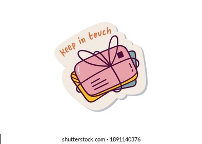 Cute vintage postcard sticker design