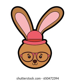 cute vintage rabbit face