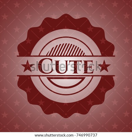 Cute vintage red emblem