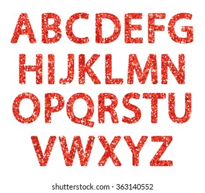 Cute Vintage Red Glitter Letters For Your Decoration