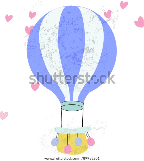 Cute Vintage Retro Cartoon Balloonbaby Shower Stock Vector