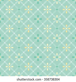 Cute vintage seamless pattern with flowers. Abstract flat design.