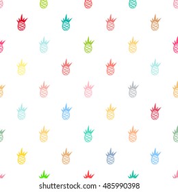 Cute vintage seamless pattern with pineapple. Vector illustration in pastel colors.