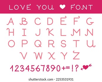 A cute vintage serif font, hand drawn monospace alphabet, letters and numbers vector illustration
