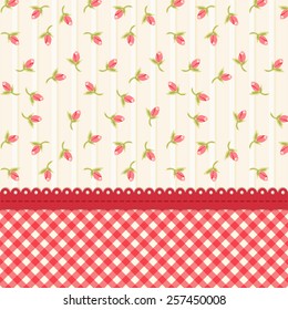 Cute vintage shabby chic background with roses ideal for wedding, bridal or baby shower invitation, album cover, retro cards or wallpapers