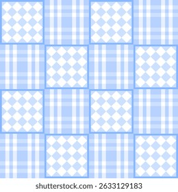 Cute vintage tile plaid background in pastel tones, featuring a simple abstract grid. Perfect for baby fashion and wrapping paper