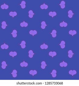 Cute violet colors elements. Vintage design, pop art style. Seamless of retro comic with LOVE expression text. Valentine':s day print. Vector illustration.