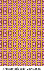Cute violet flower on yellow background pattern