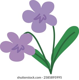 Cute violet flower vector illustration