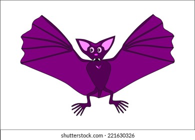 Cute violet flying bat