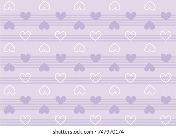 Cute violet pattern for a girls room with hearts and stripes.