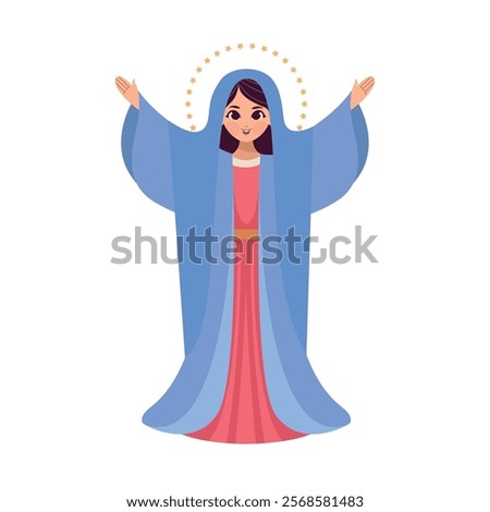 cute virgin perpetual help isolated icon