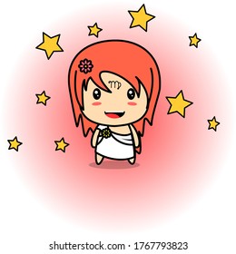 Cute Virgo Zodiac Vector Design