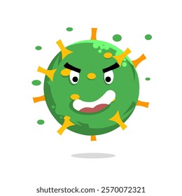 Cute virus cartoon elements, bacteria doodle, cute virus characters