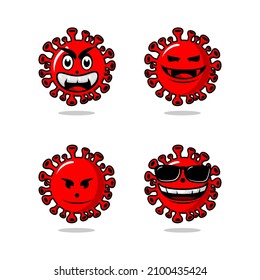 cute virus character illustration vector